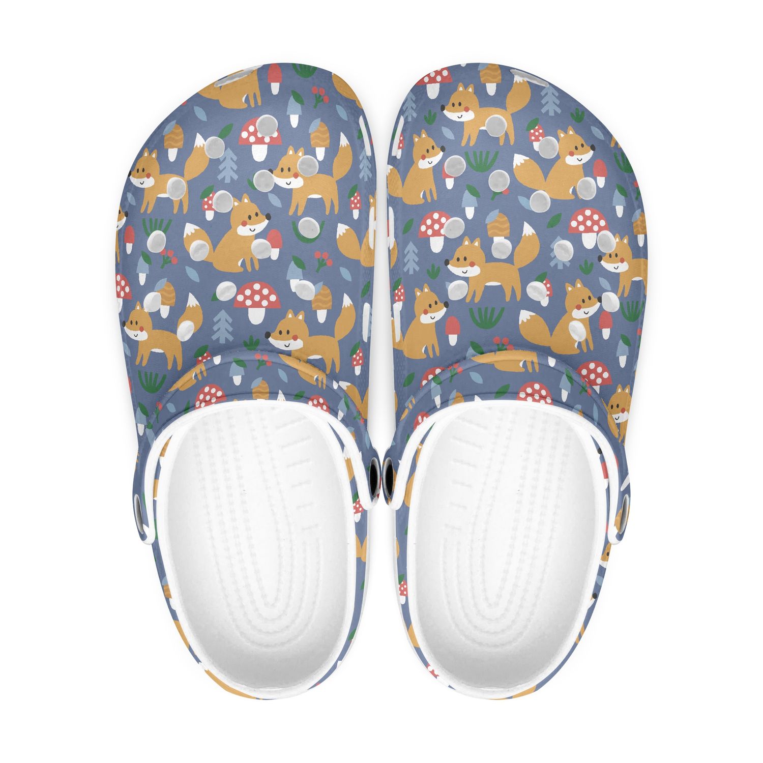 Funny clogs - forest animal cartoon fox