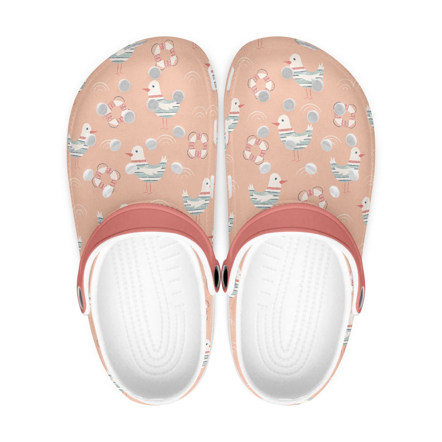 Maritime clogs - cartoon seagulls