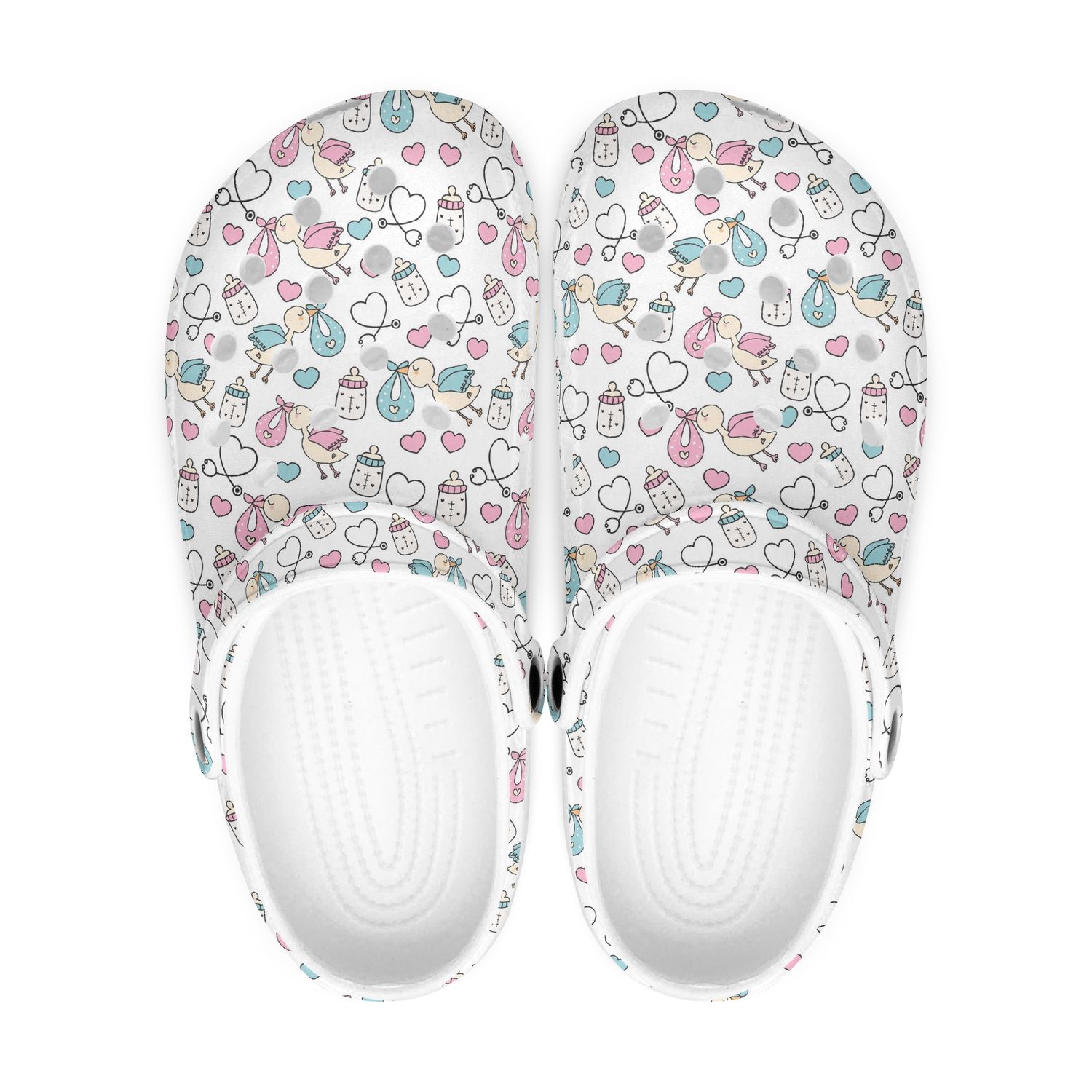 White Clogs - Boy or Girl - Baby Shower