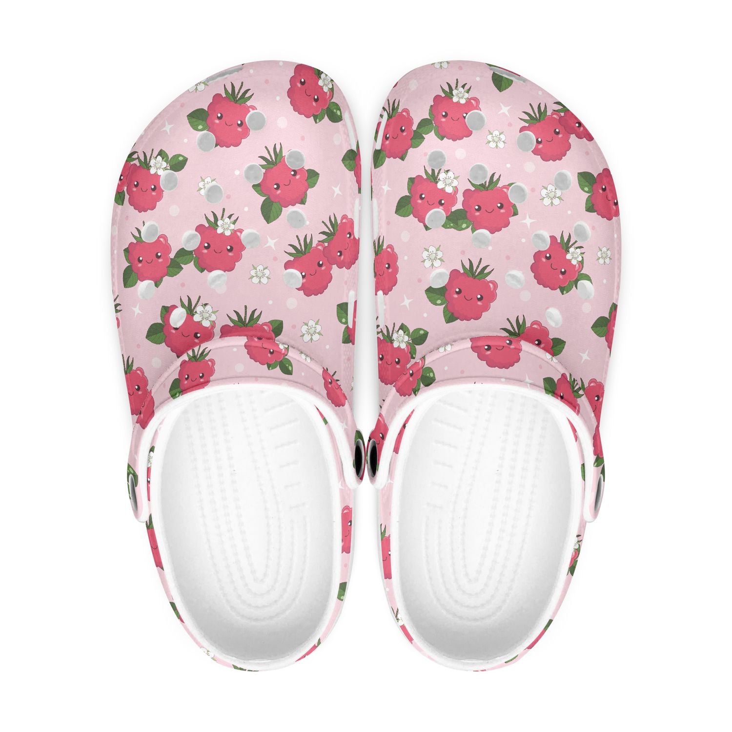 Pink clogs - cartoon raspberries