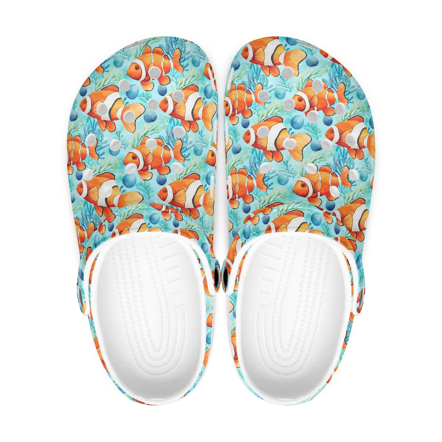 Playful light blue clogs - anemone fish