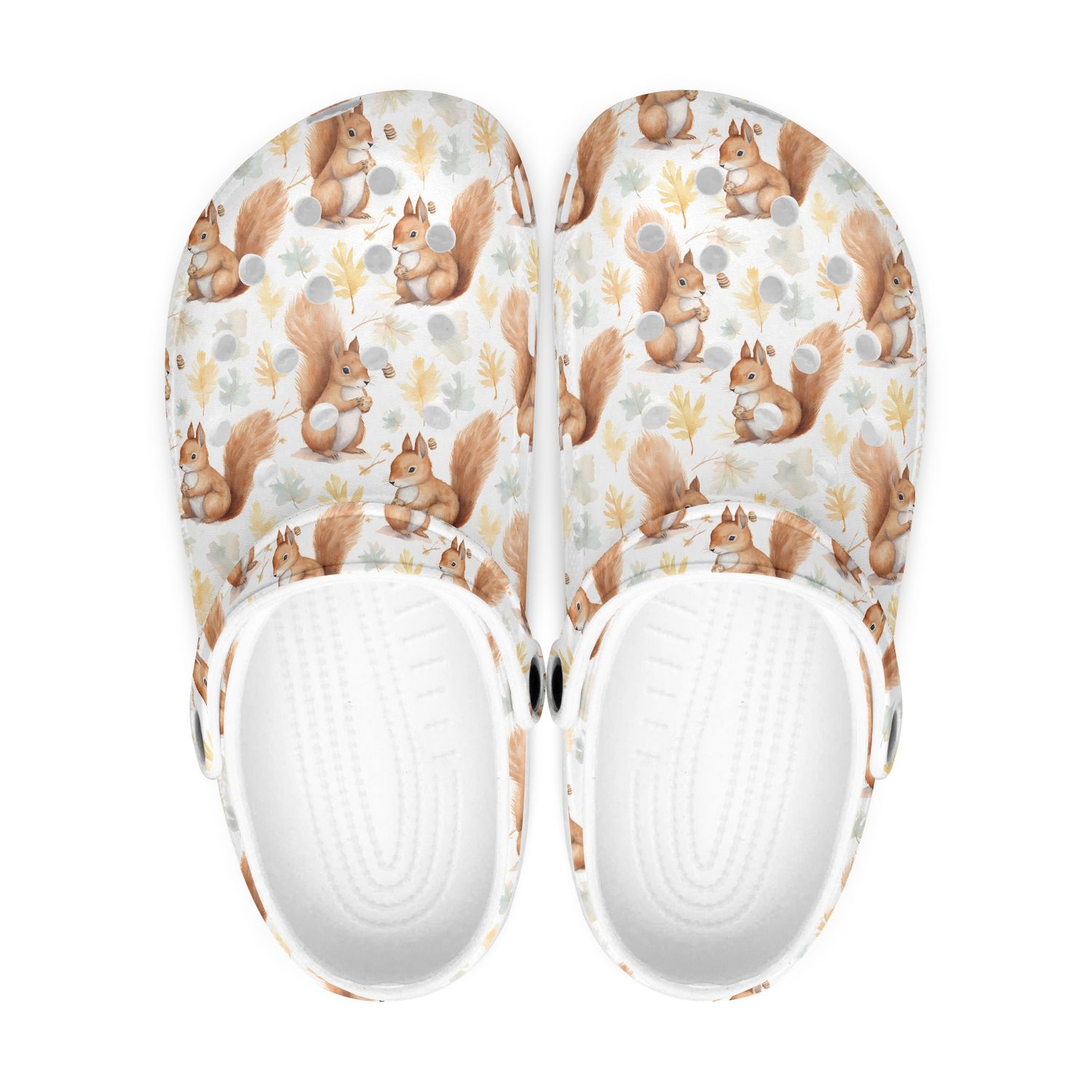 White clogs - forest animal squirrel