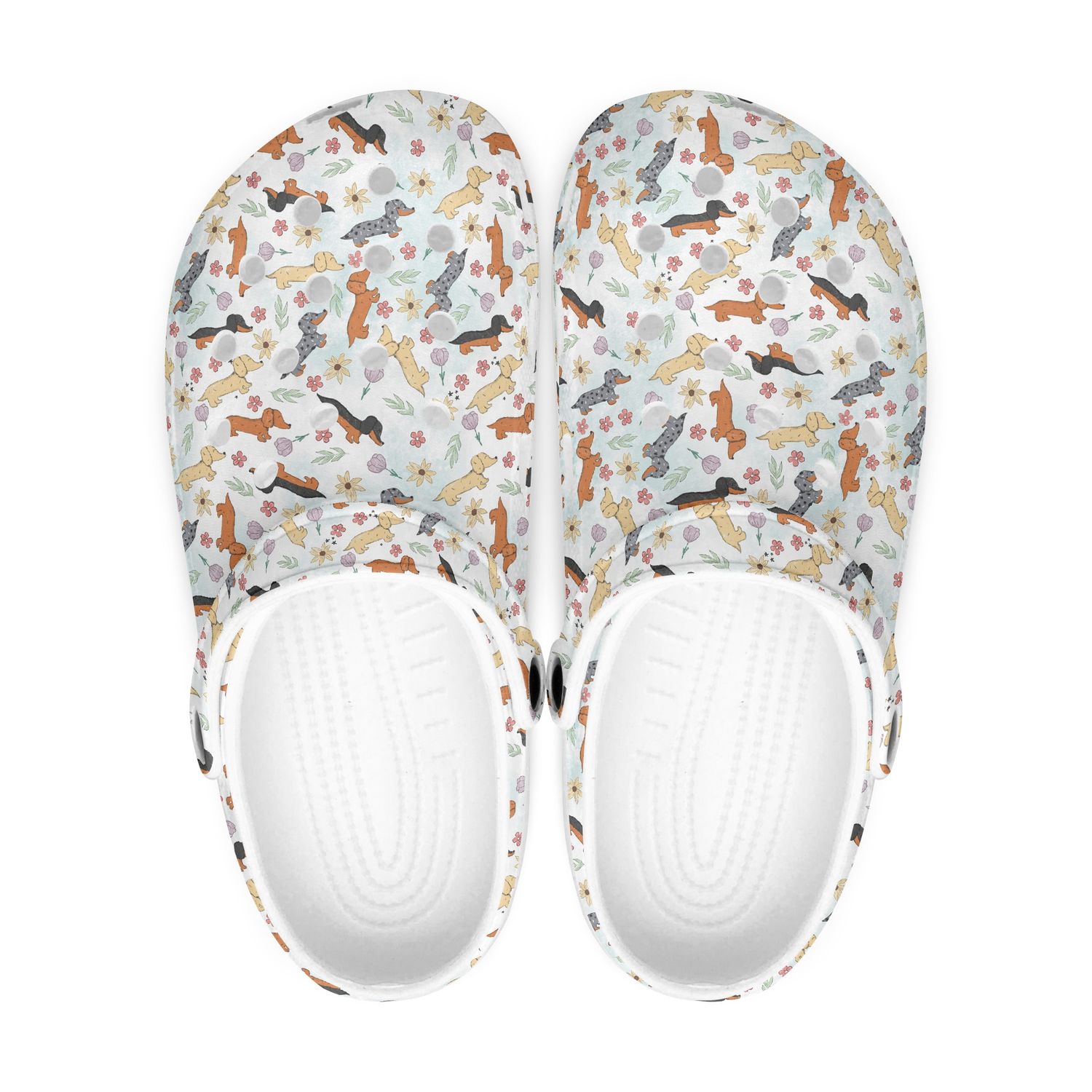 Playful Colorful Clogs - Dachshund Dogs