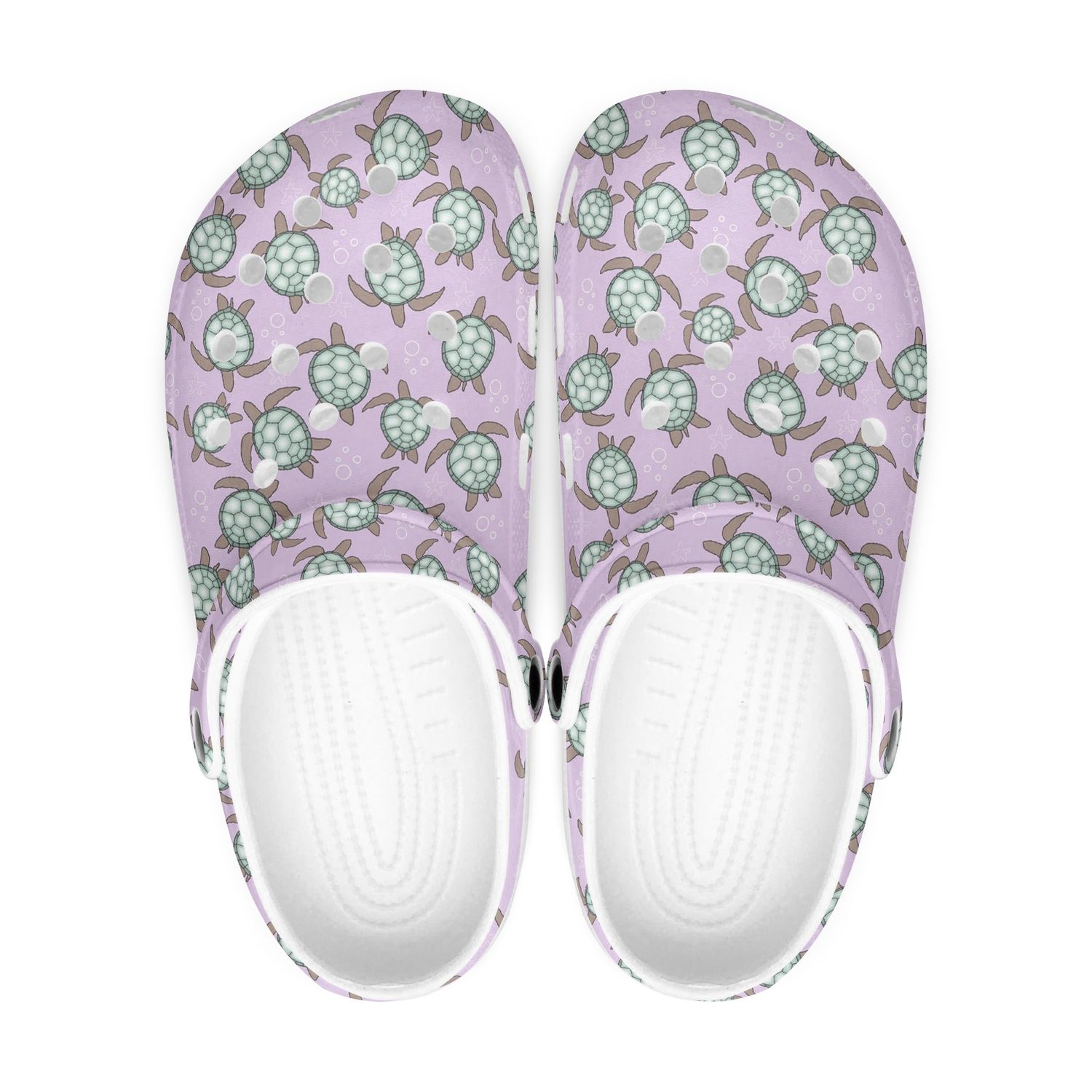 Purple clogs - turtles