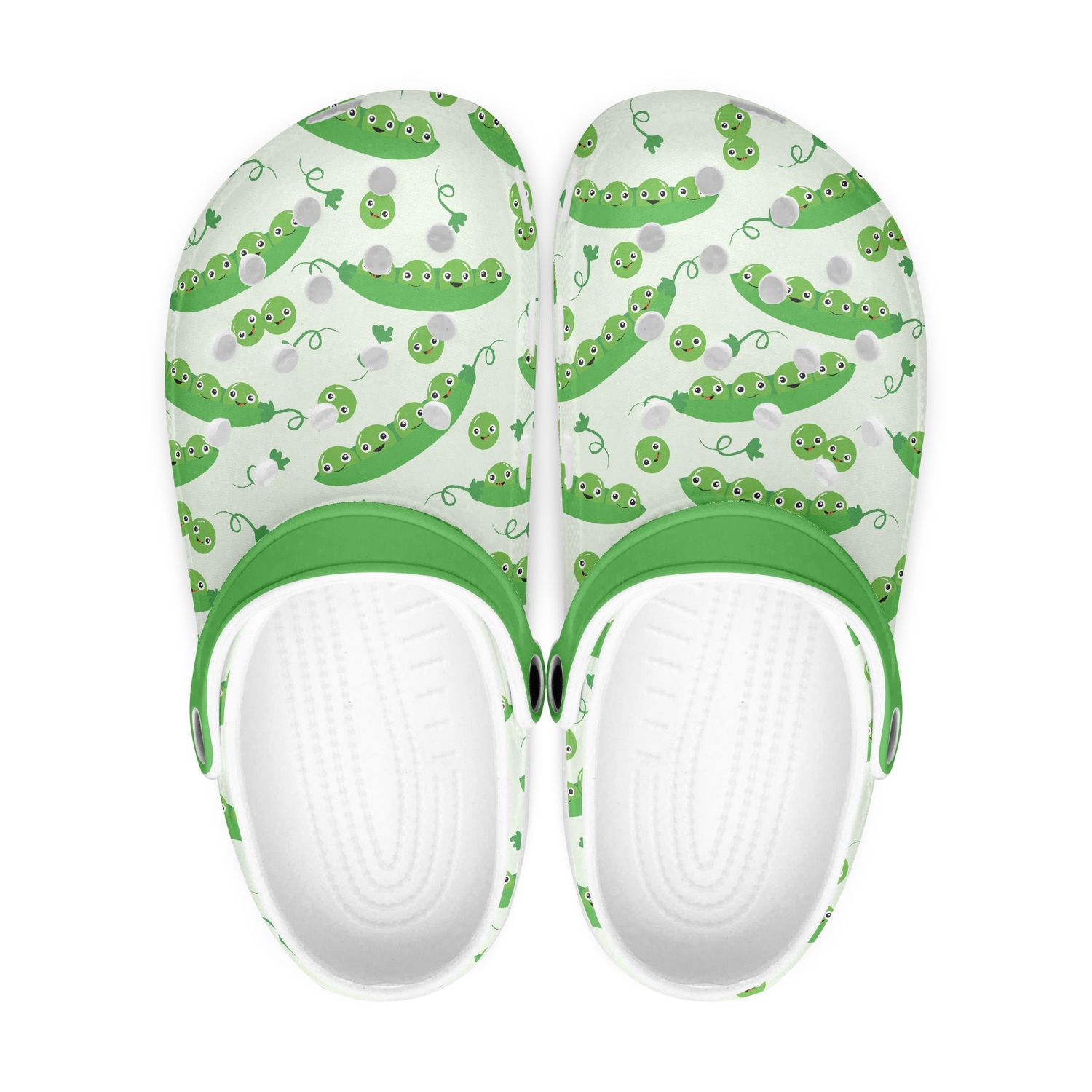 Funny clogs - cartoon peas