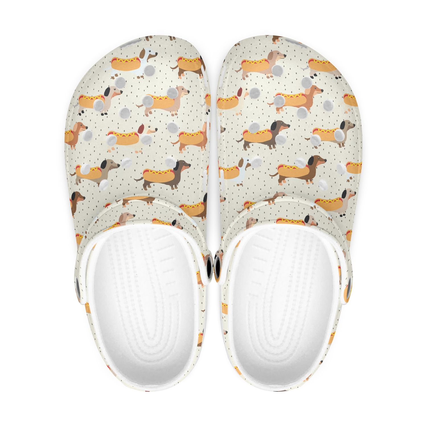 Funny Clogs - Dogs Dachshund Hotdog