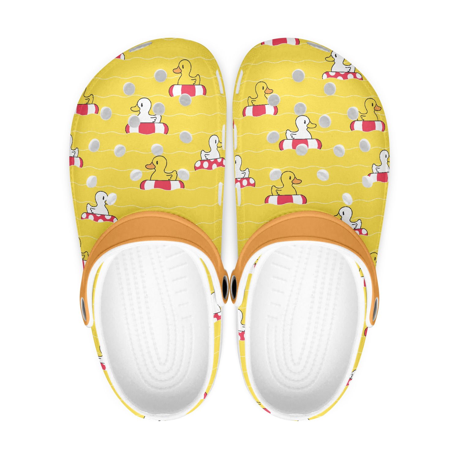 Fun yellow/orange clogs - rubber ducks