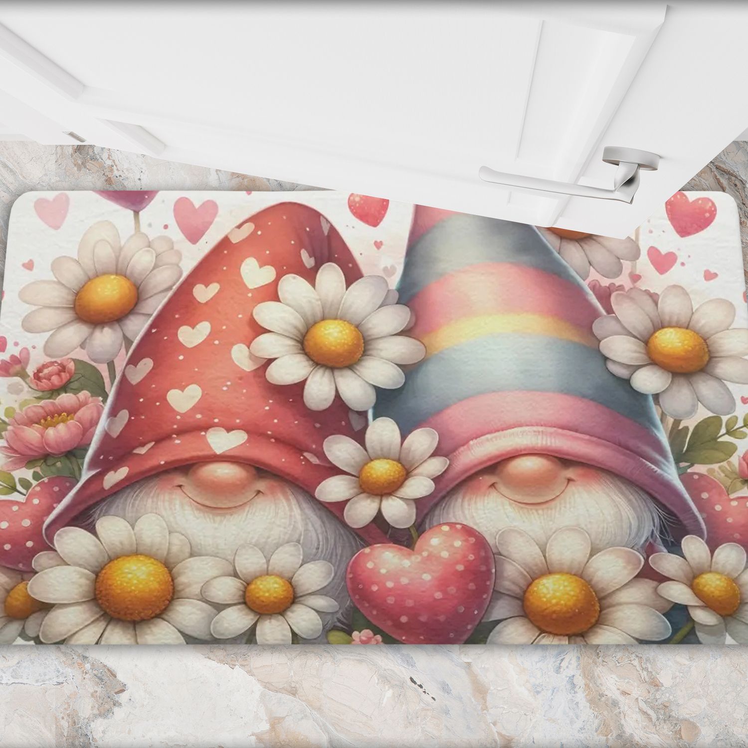 Cute doormat with gnome motif