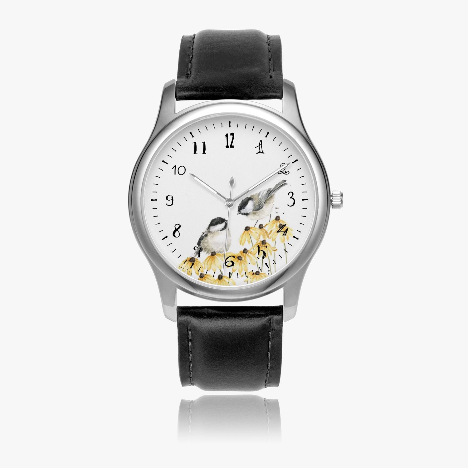 Vogel - Meisen leather wristwatch silver