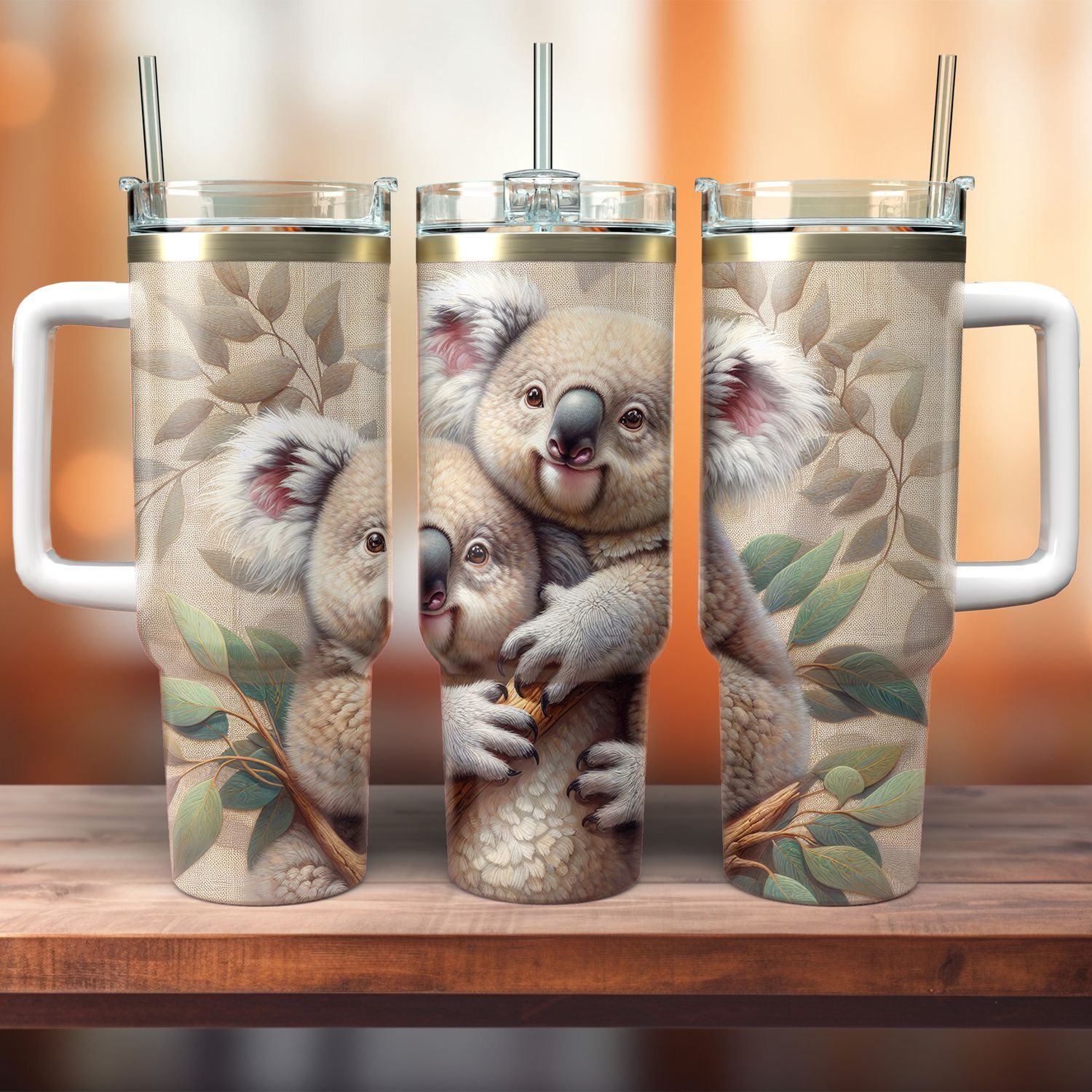 Tumbler with handle - ToGo - Koala bears