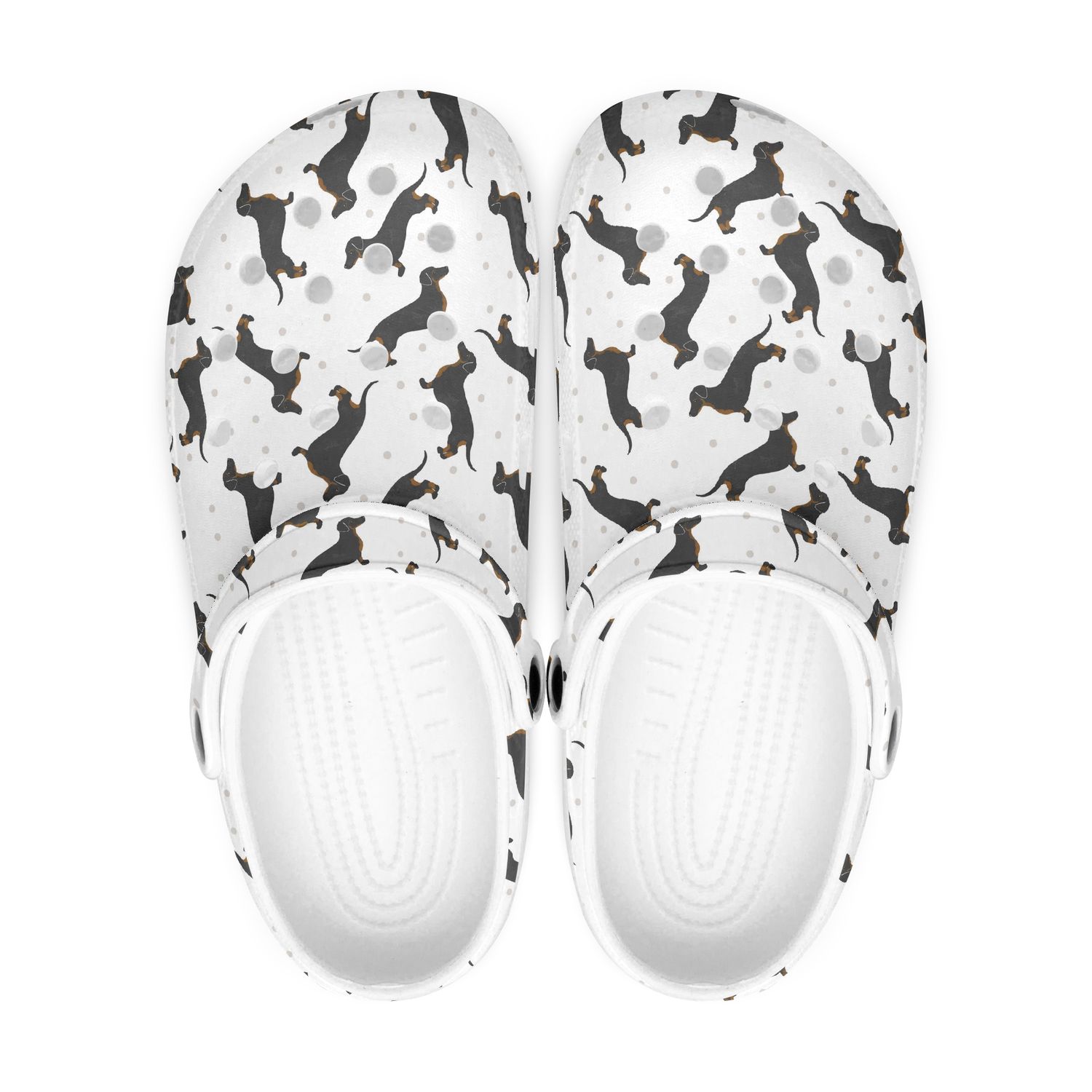 Funny White Clogs - Dachshund