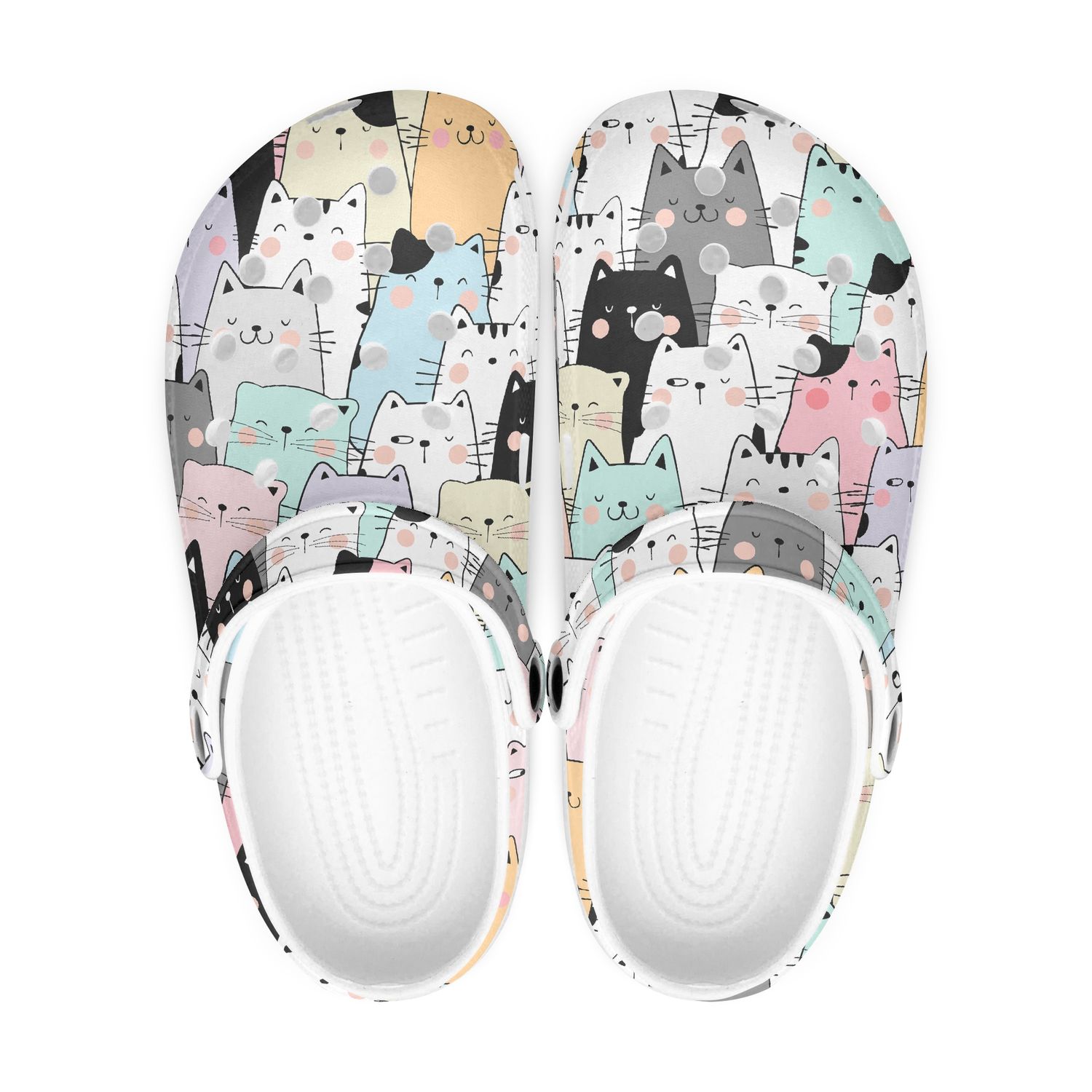 Funny Colorful Clogs - Cartoon Cats