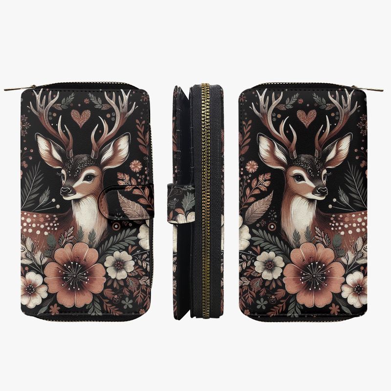 Large wallet floral - deer