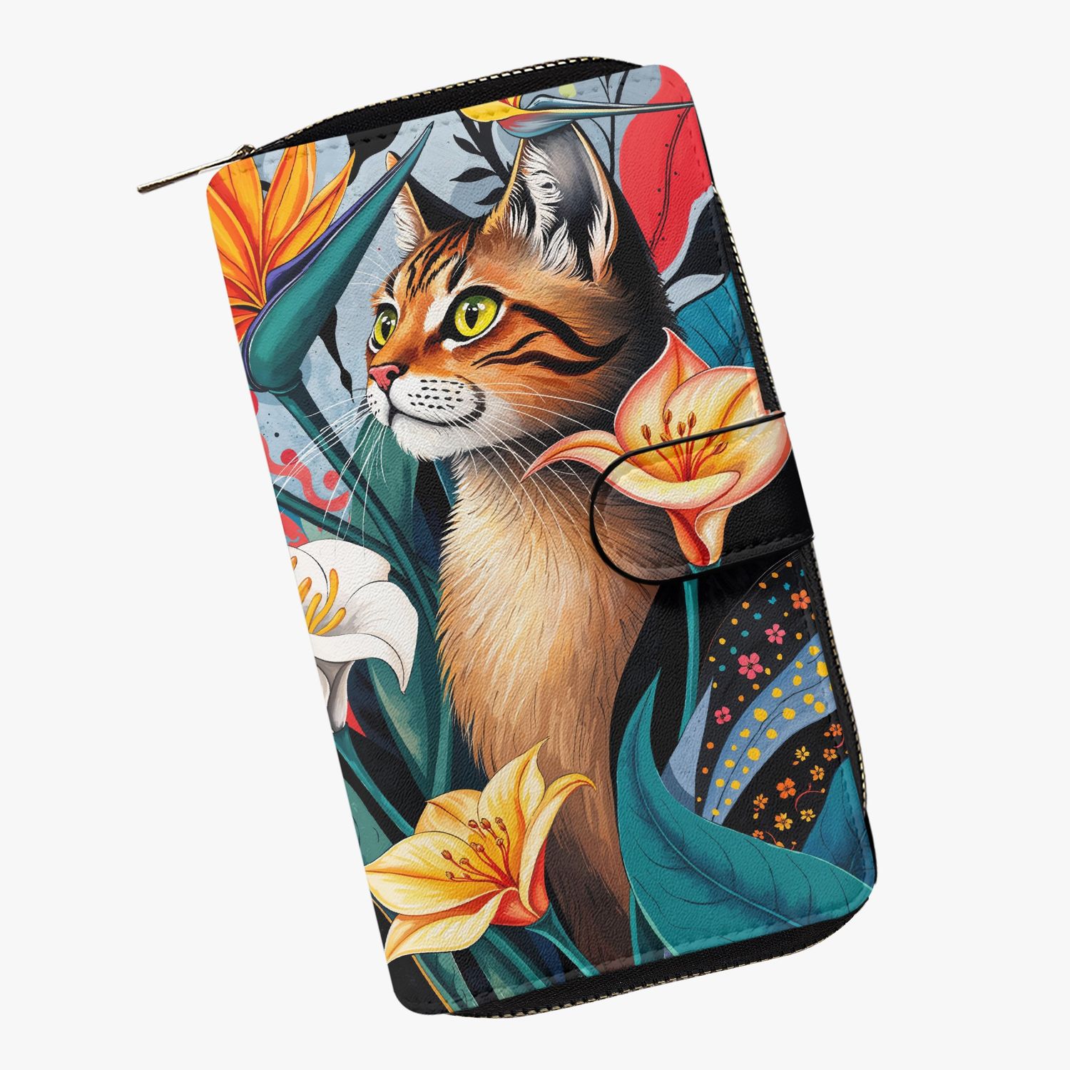 Large colorful purse - cat