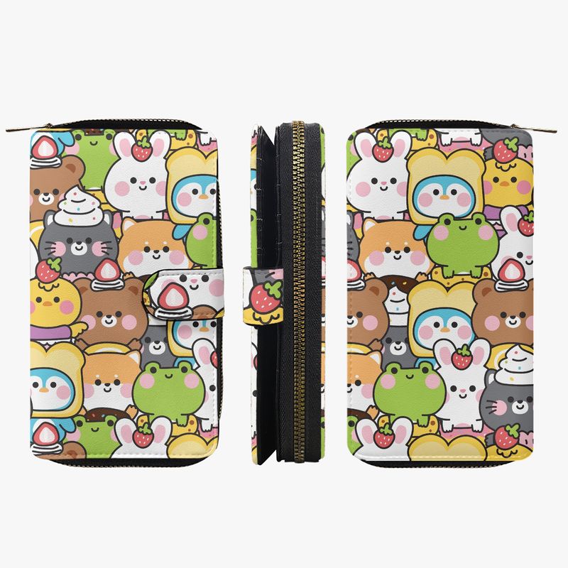 Large wallet Kawaii - frog, bunny, penguin