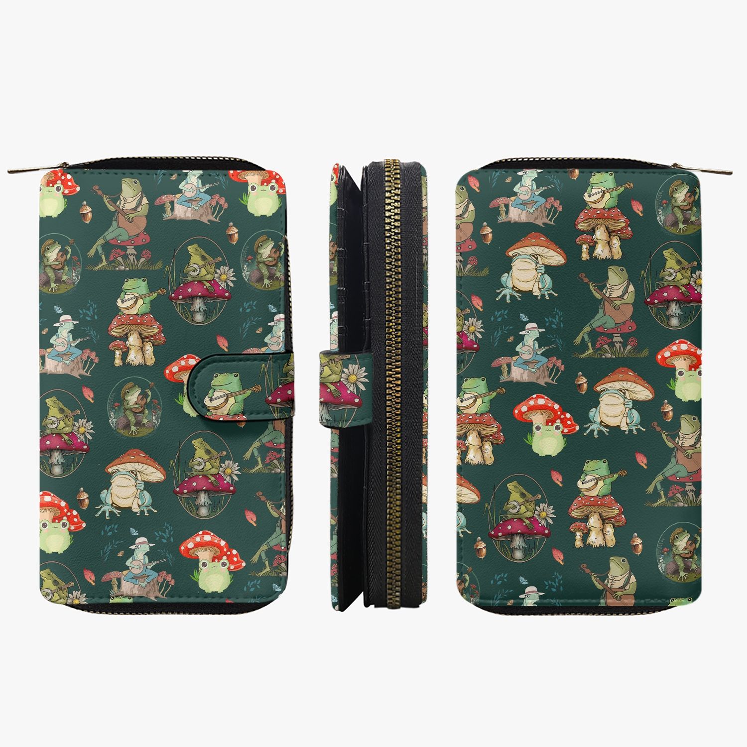 Large Green Purse - Vintage Frogs