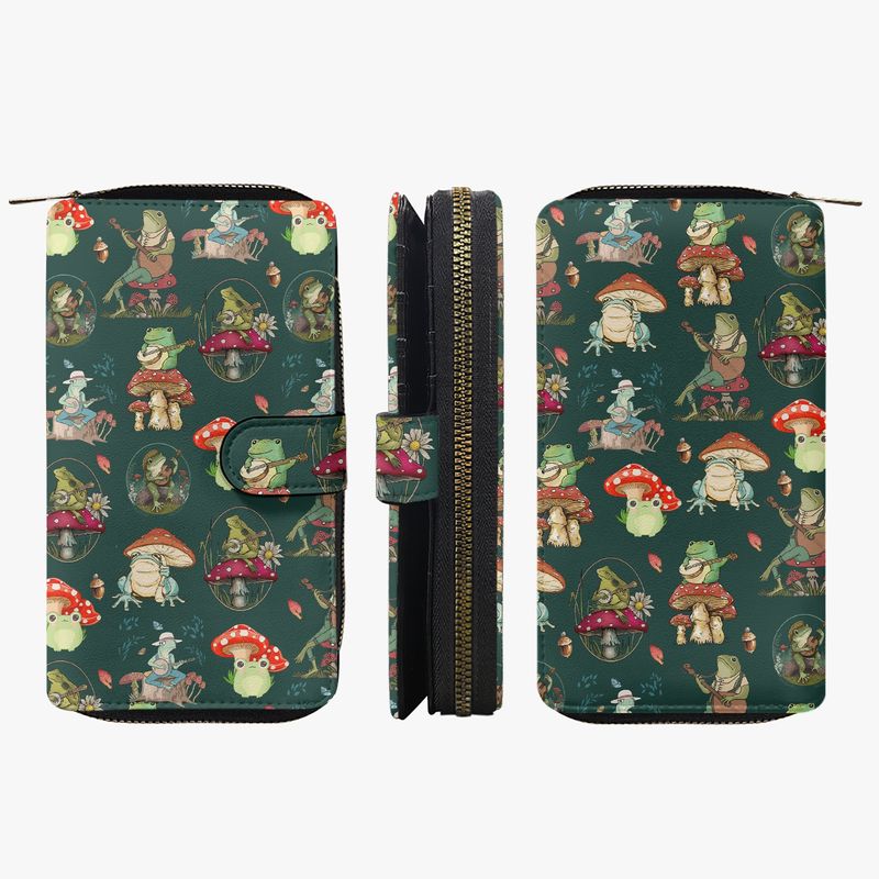 Large Green Purse - Vintage Frogs