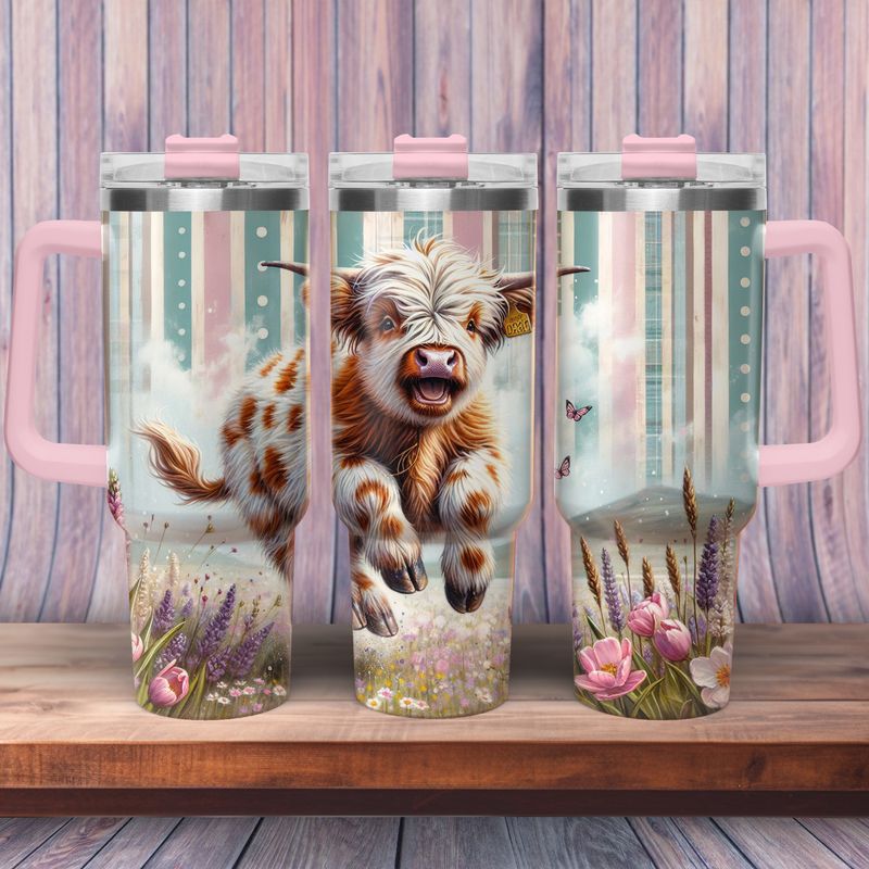 Tumbler with handle - ToGo - Funny Highland Cow