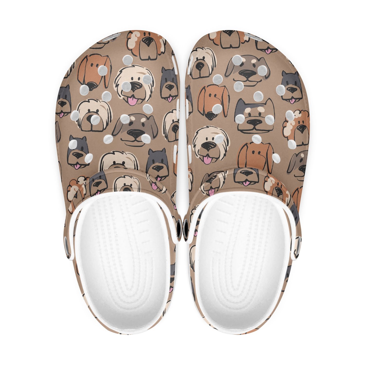 Funny brown clogs - cartoon dogs