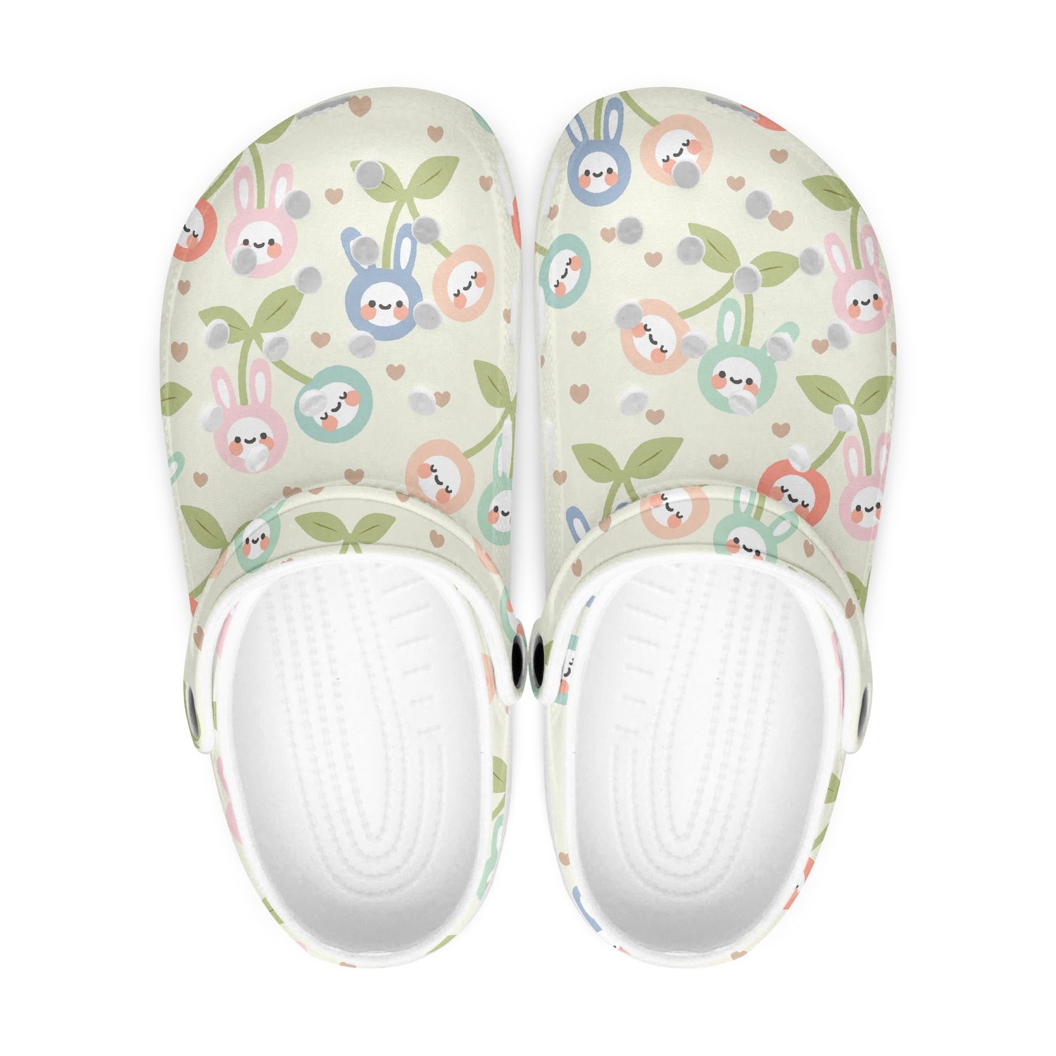 Cute kawaii style clogs - cartoon cherries