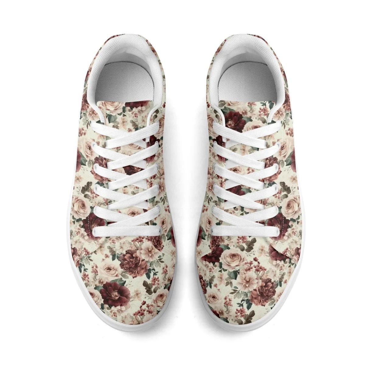 Vintage style canvas sneakers - flowers