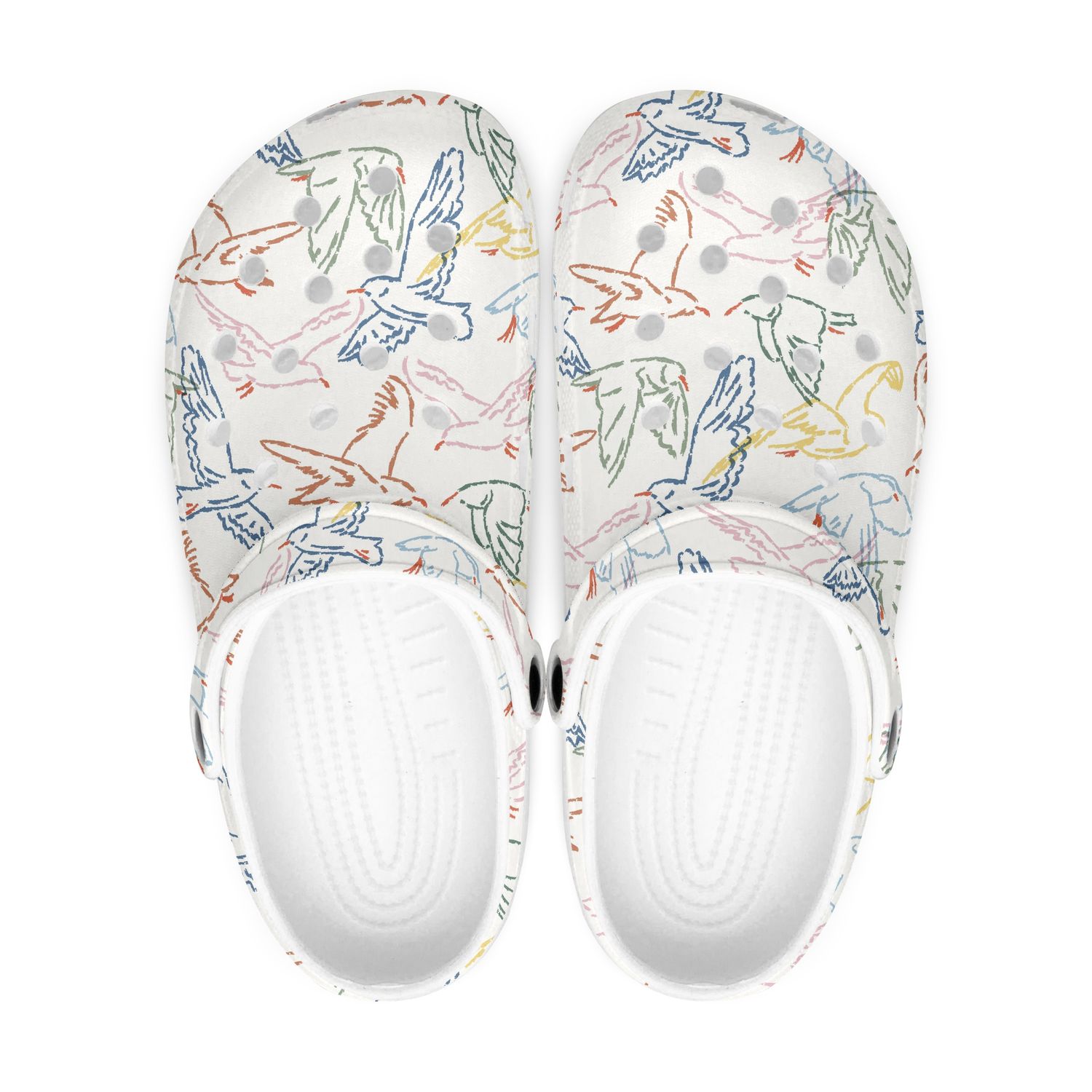 Maritime clogs - colorful seagulls