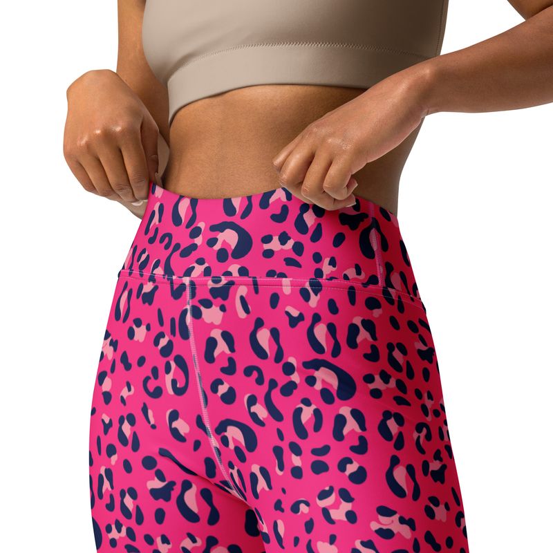 Pink leopard high-waist leggings