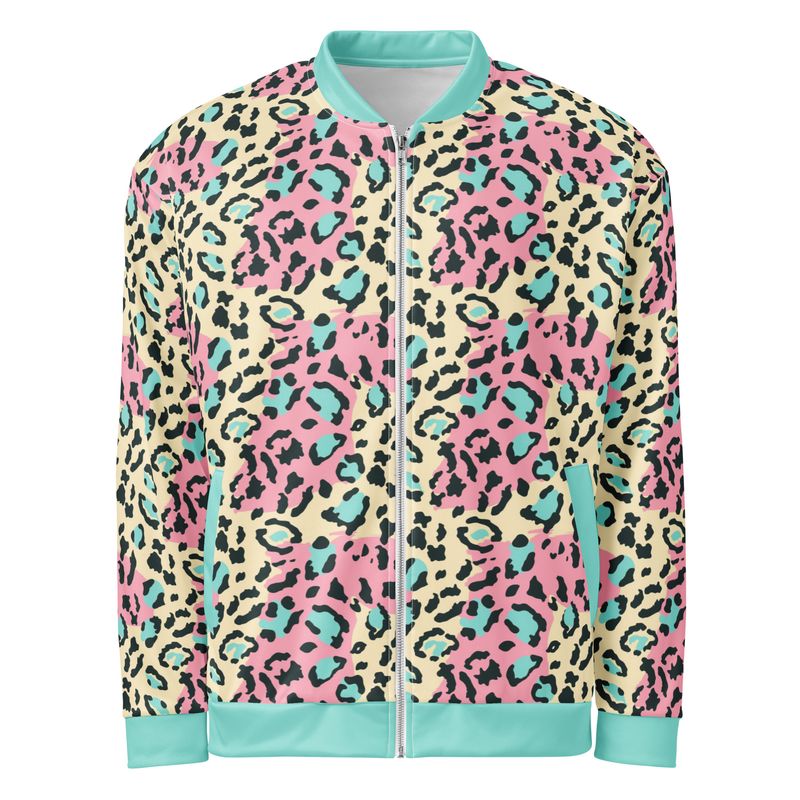 Light pastel bomber jacket - leopard