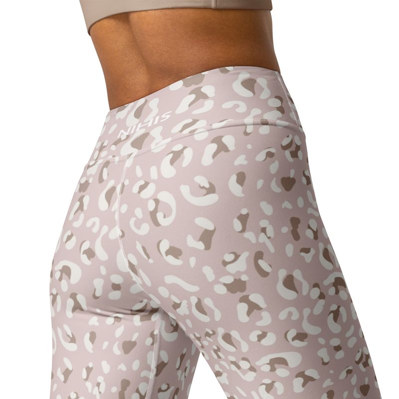 Soft pink leopard high-waist leggings