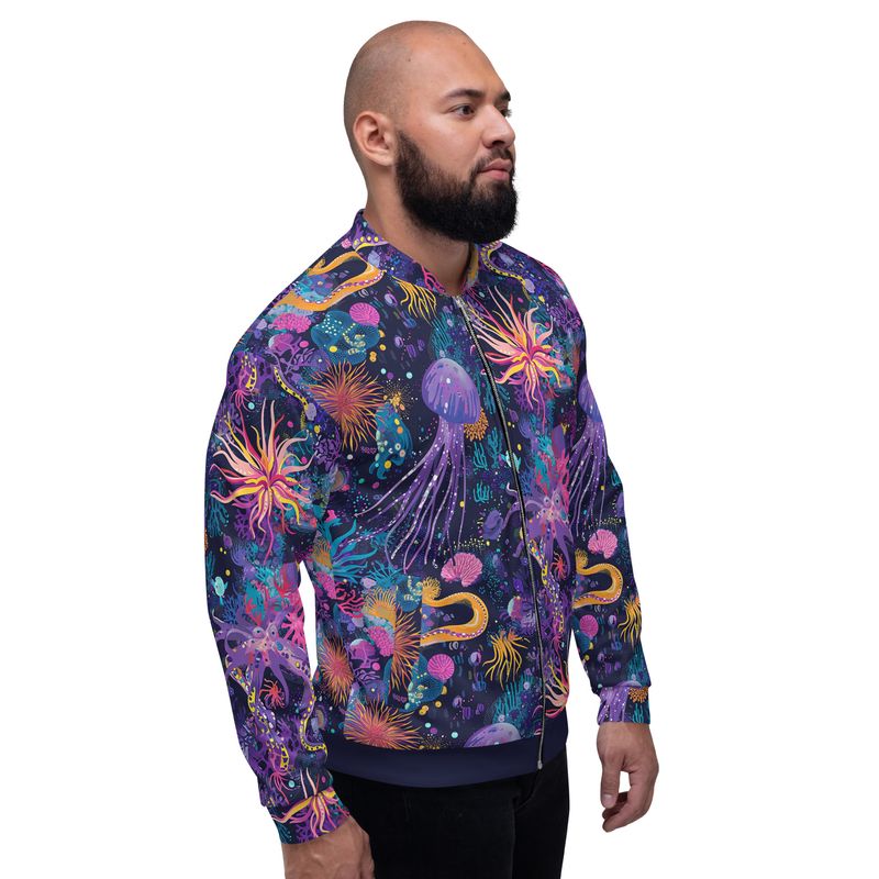 Lightweight Abstract “Jollyfish” Bomber Jacket