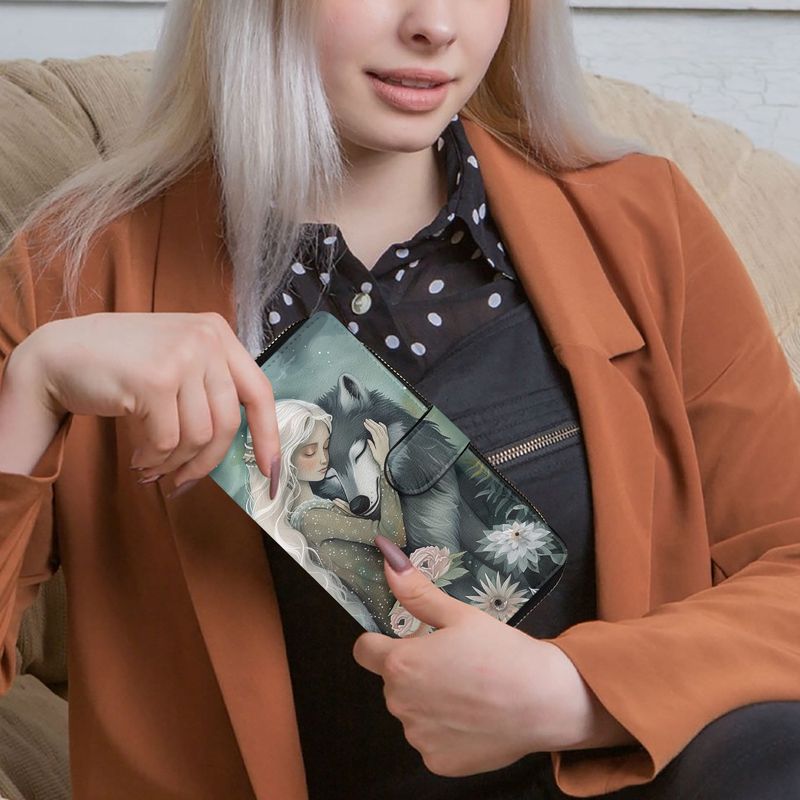 Large wallet &quot;Animal Love&quot; - ​​Wolf