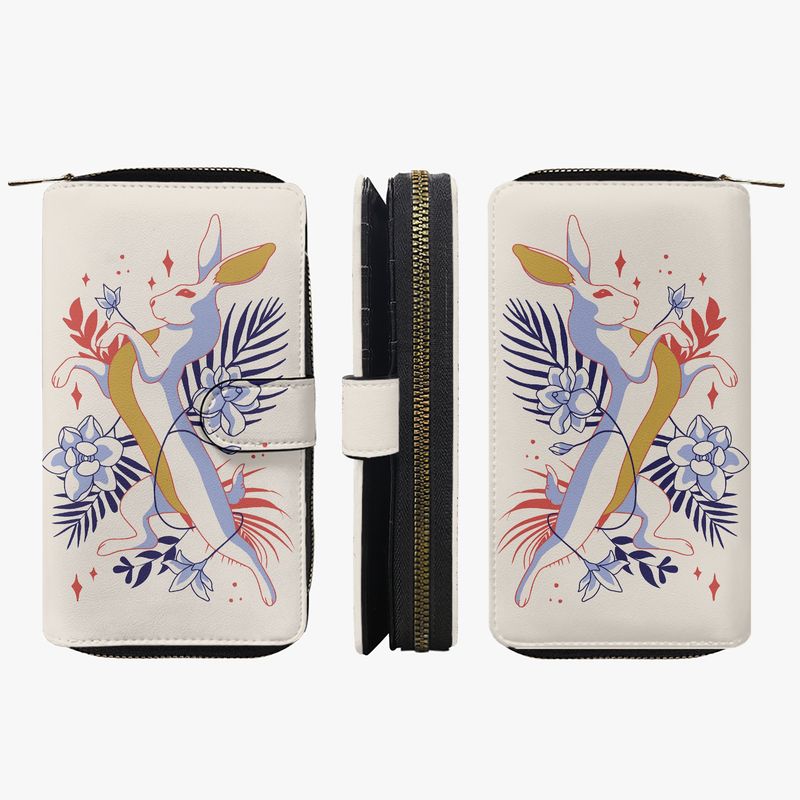 Large wallet beige &quot;Floral Rabbit&quot;