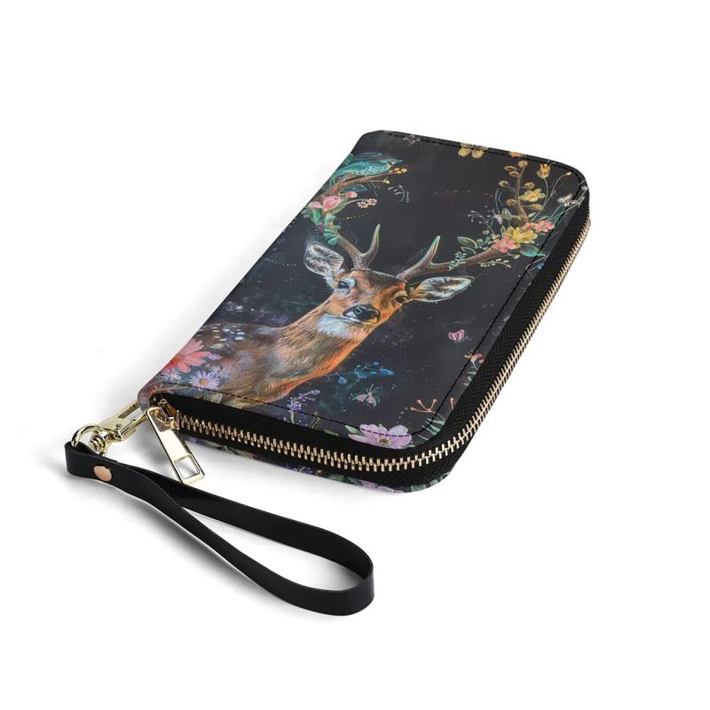 Wallet with leather strap - deer