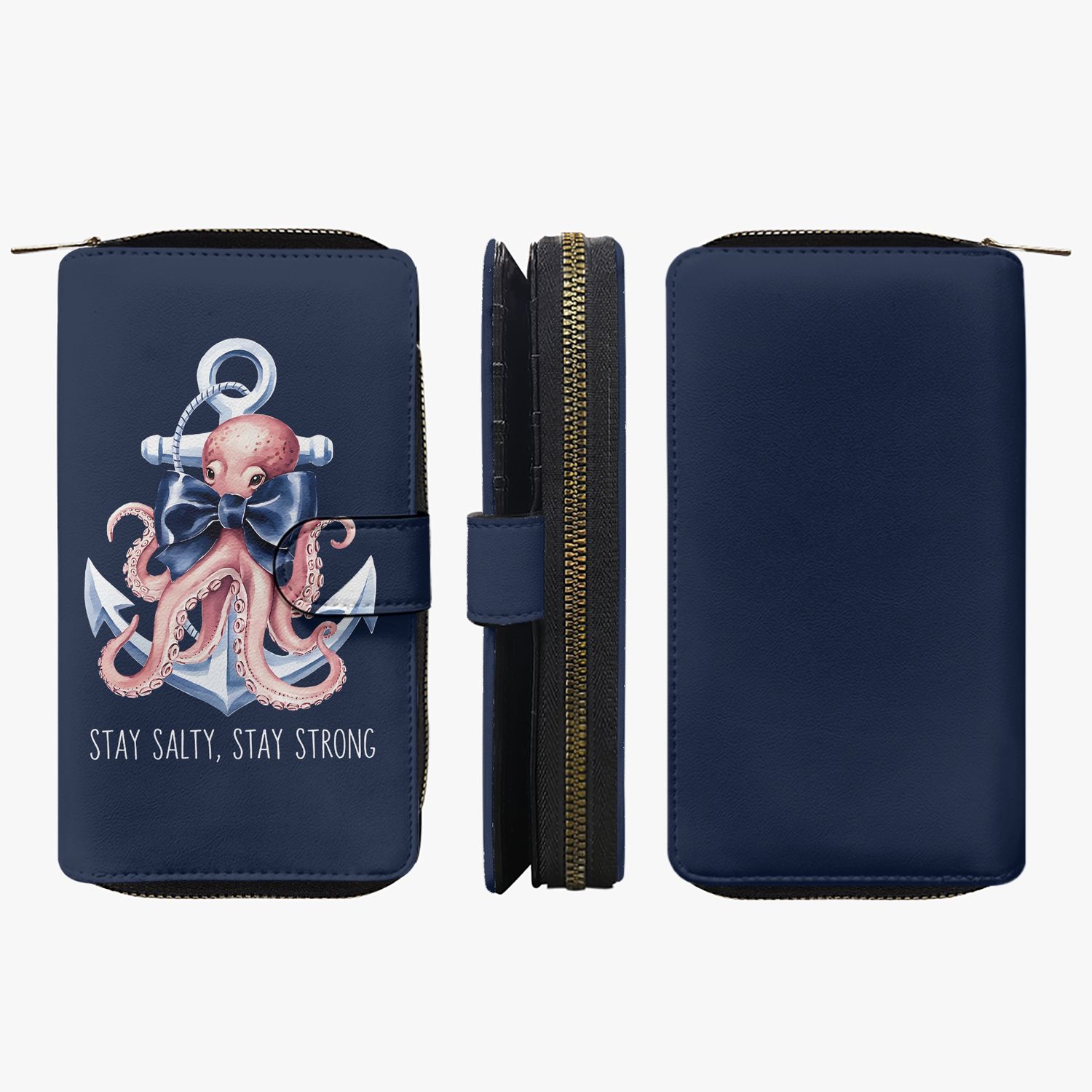 Large wallet &quot;Stay Salty, Stay Strong&quot; NavyBlue - Maritime
