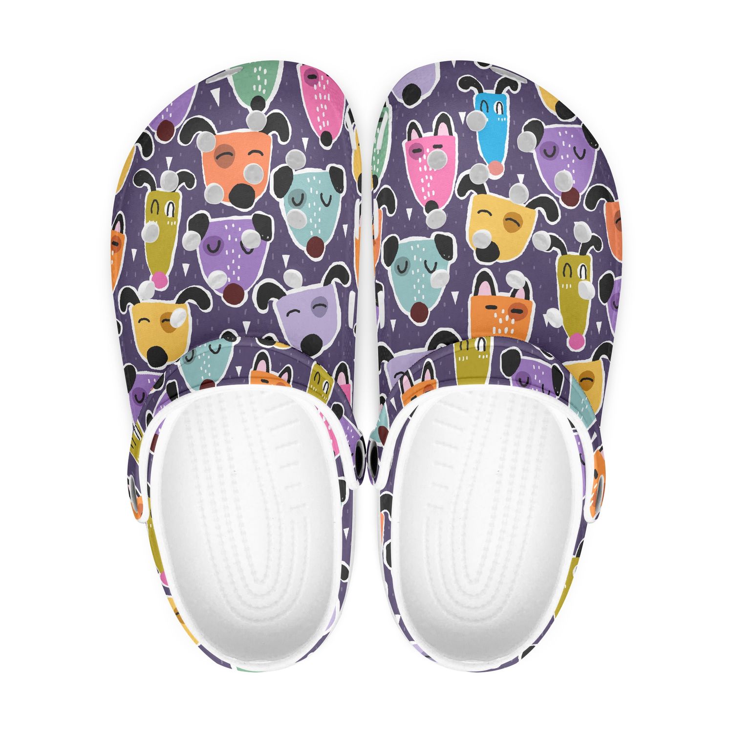 Fun purple dog clogs