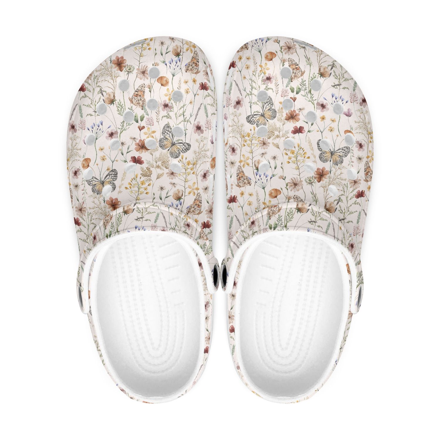 Floral wildflowers - butterflies clogs