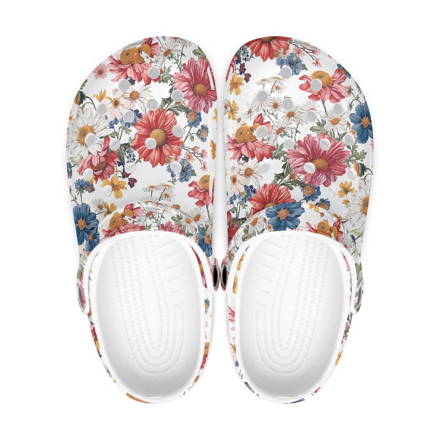 Colorful floral flower clogs