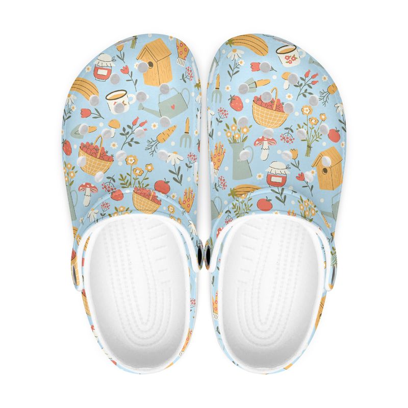 Light blue hobby gardener clogs