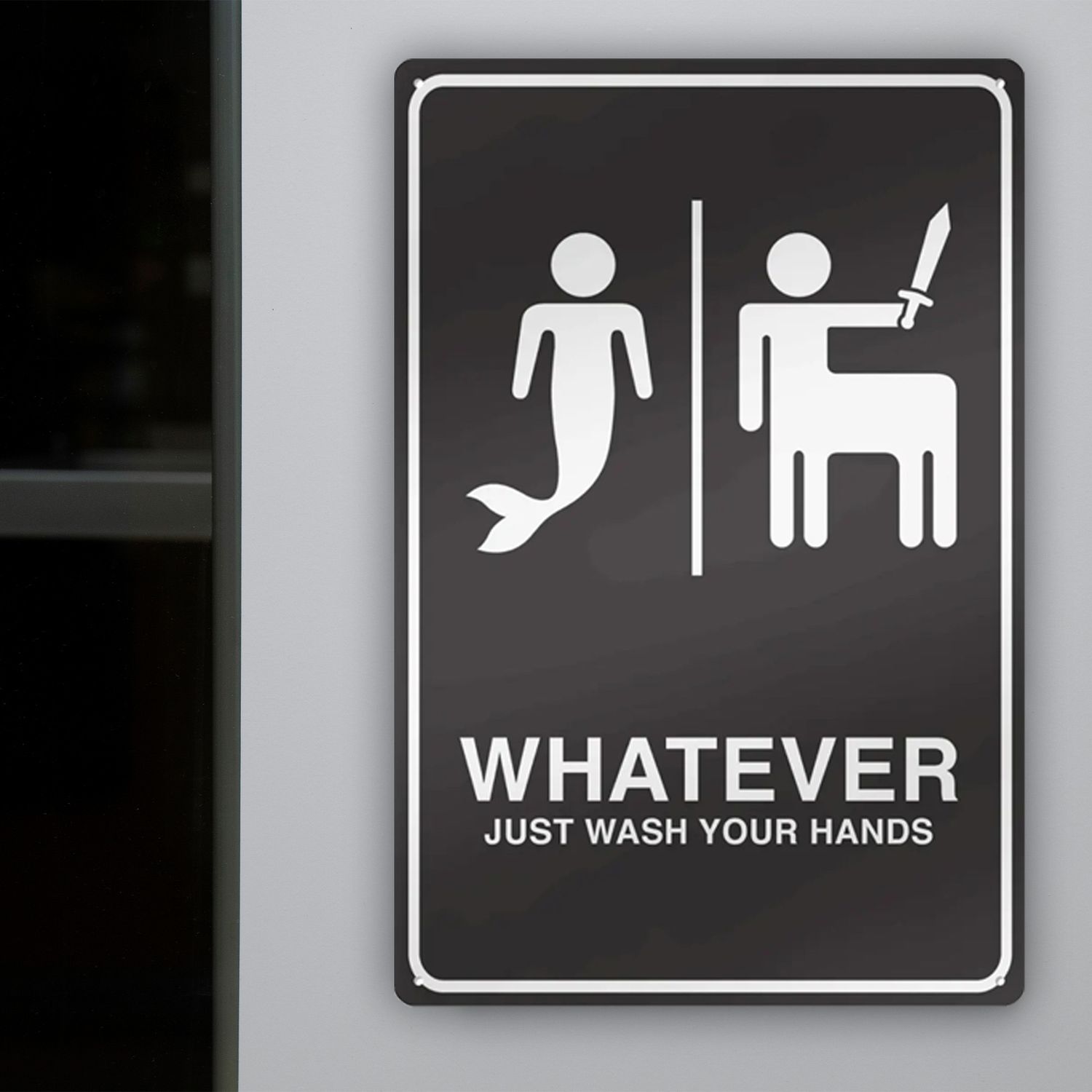 Tin sign toilet various &quot;Whatever Just Wash Your Hands&quot;