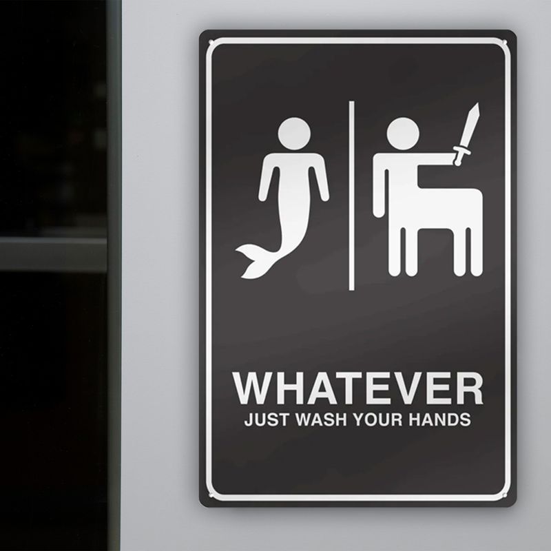 Tin sign toilet various &quot;Whatever Just Wash Your Hands&quot;