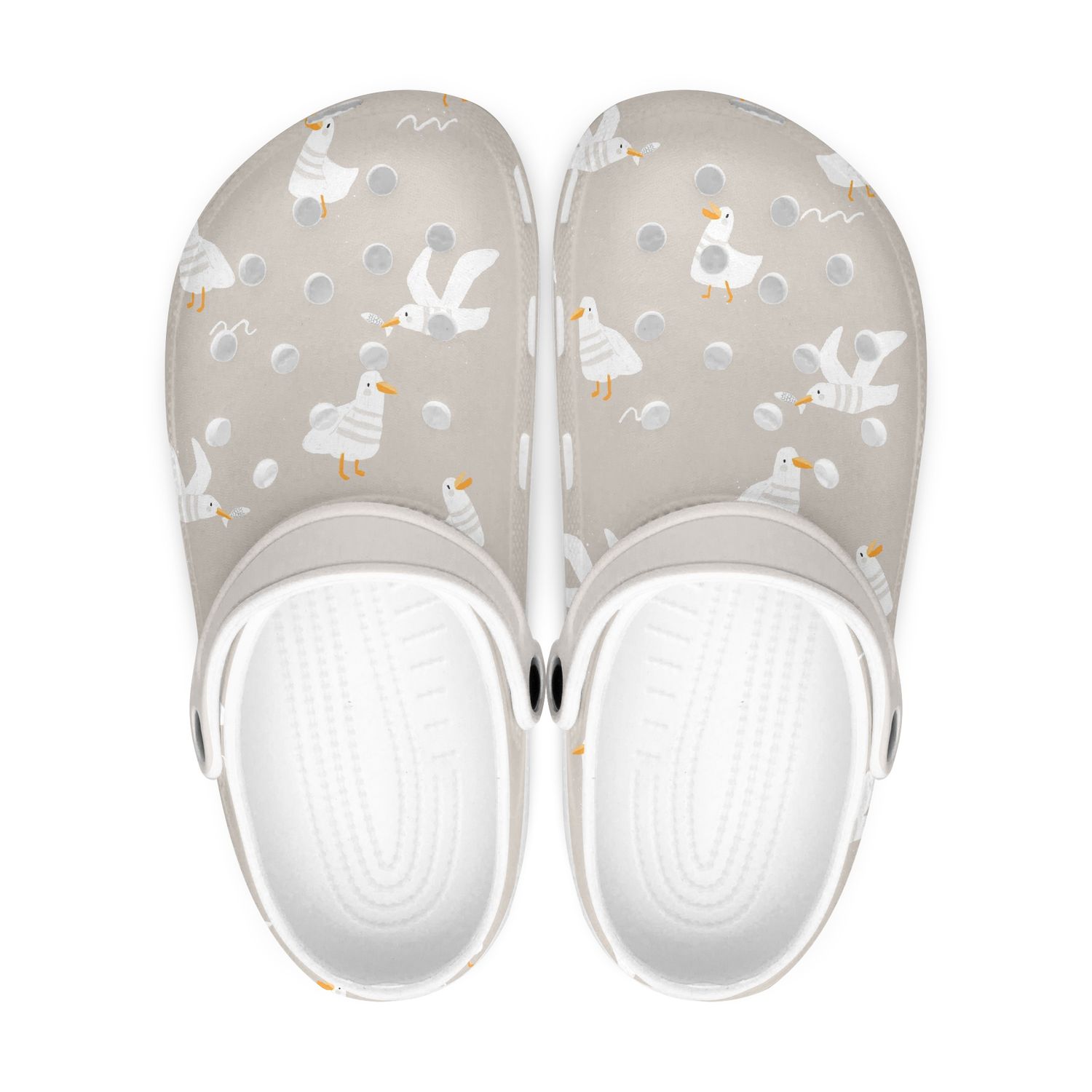 Beige Maritime Seagull Clogs
