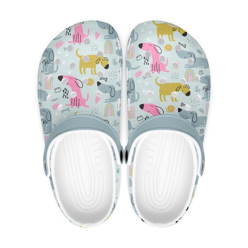 Light blue colorful dog clogs
