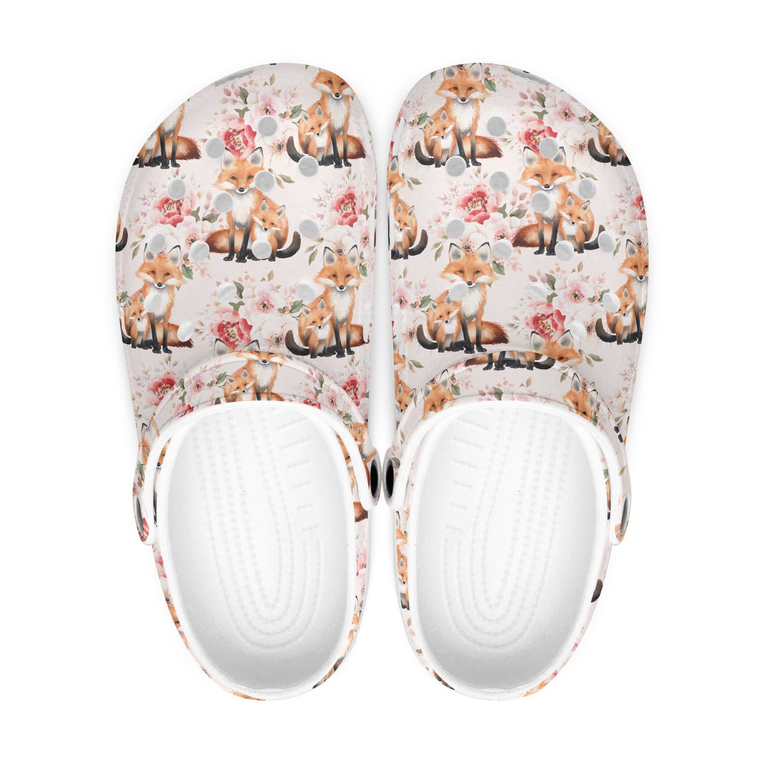 Enchanting Floral Fox Clogs