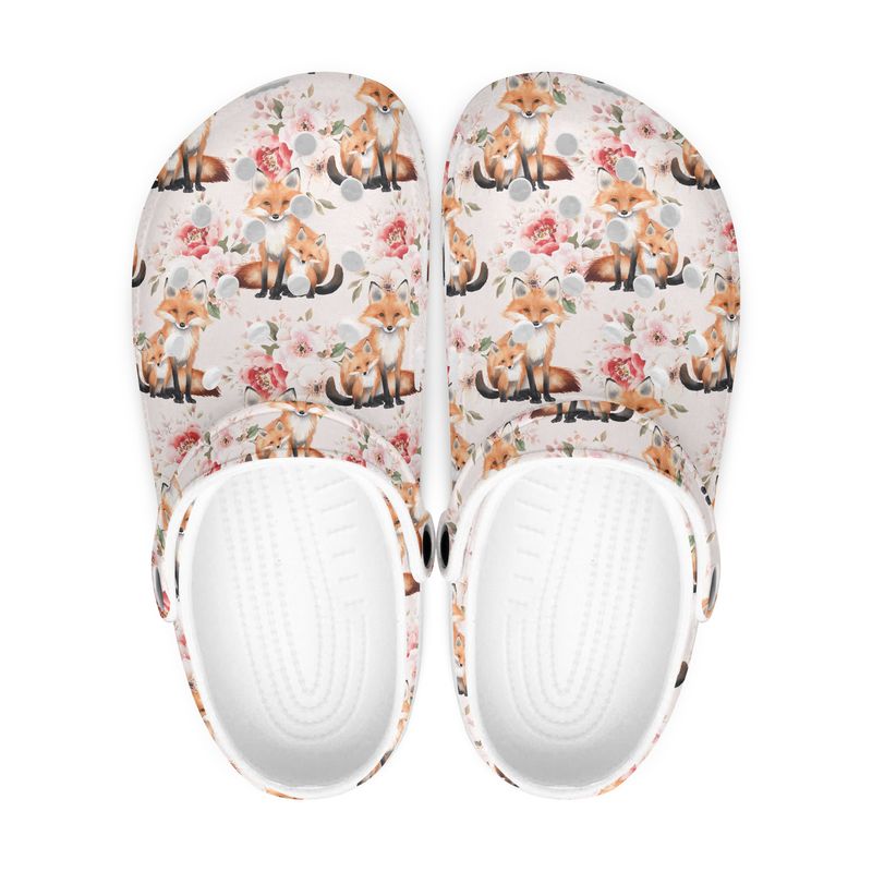 Enchanting Floral Fox Clogs