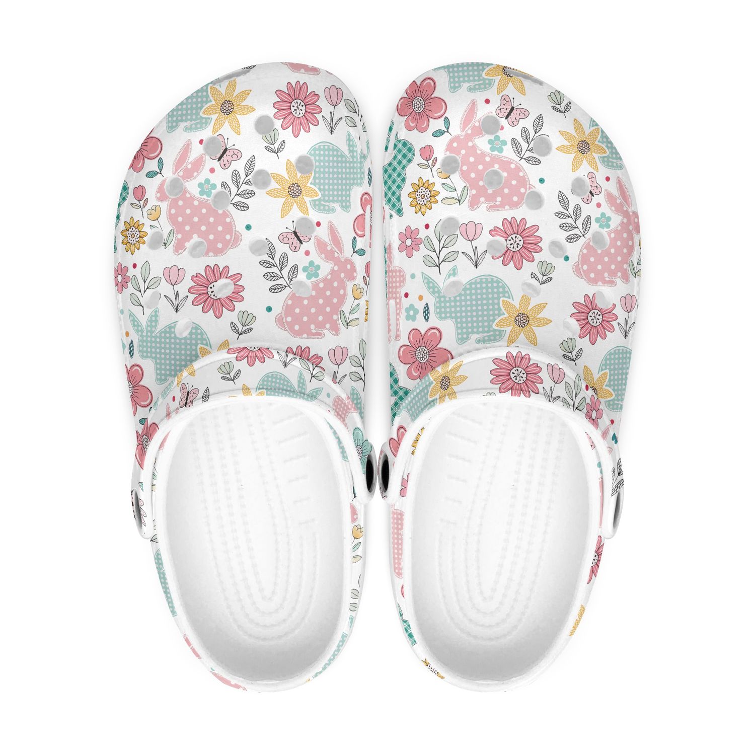 Summery Colorful Flowers - Bunny Clogs