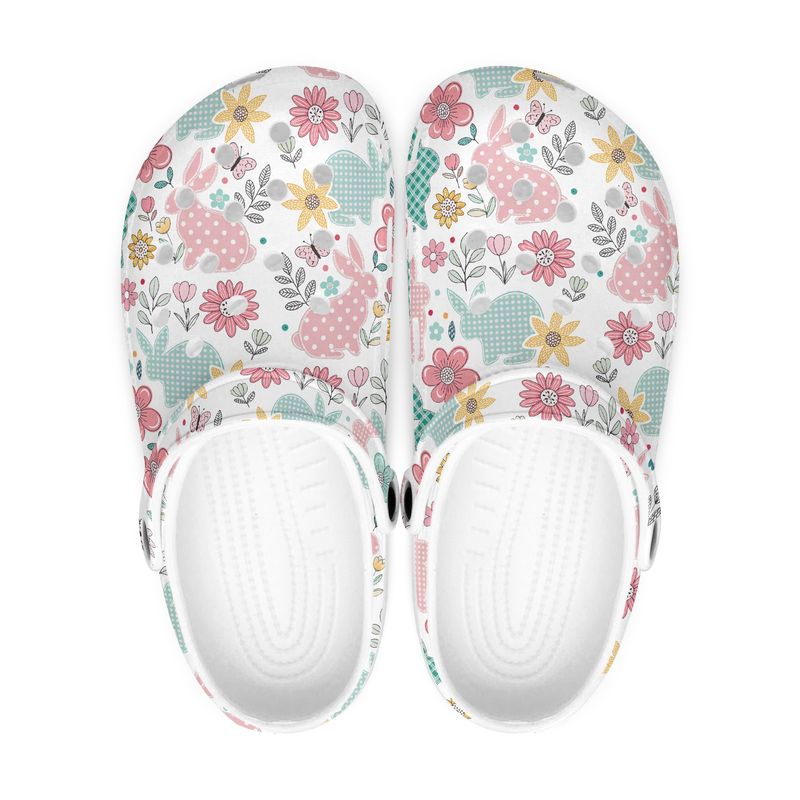 Summery Colorful Flowers - Bunny Clogs
