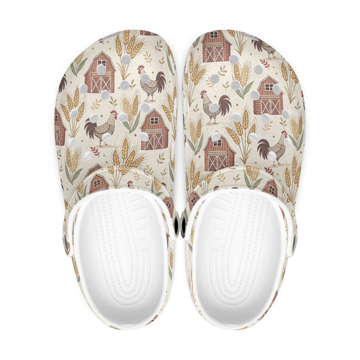 Farm - Farm Clogs with chicken pattern