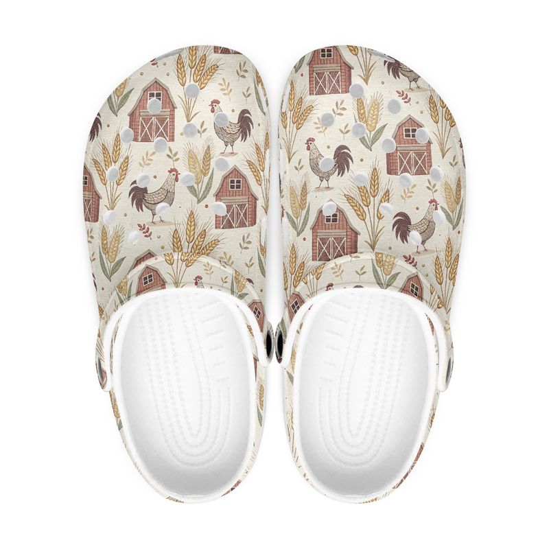 Farm - Farm Clogs with chicken pattern