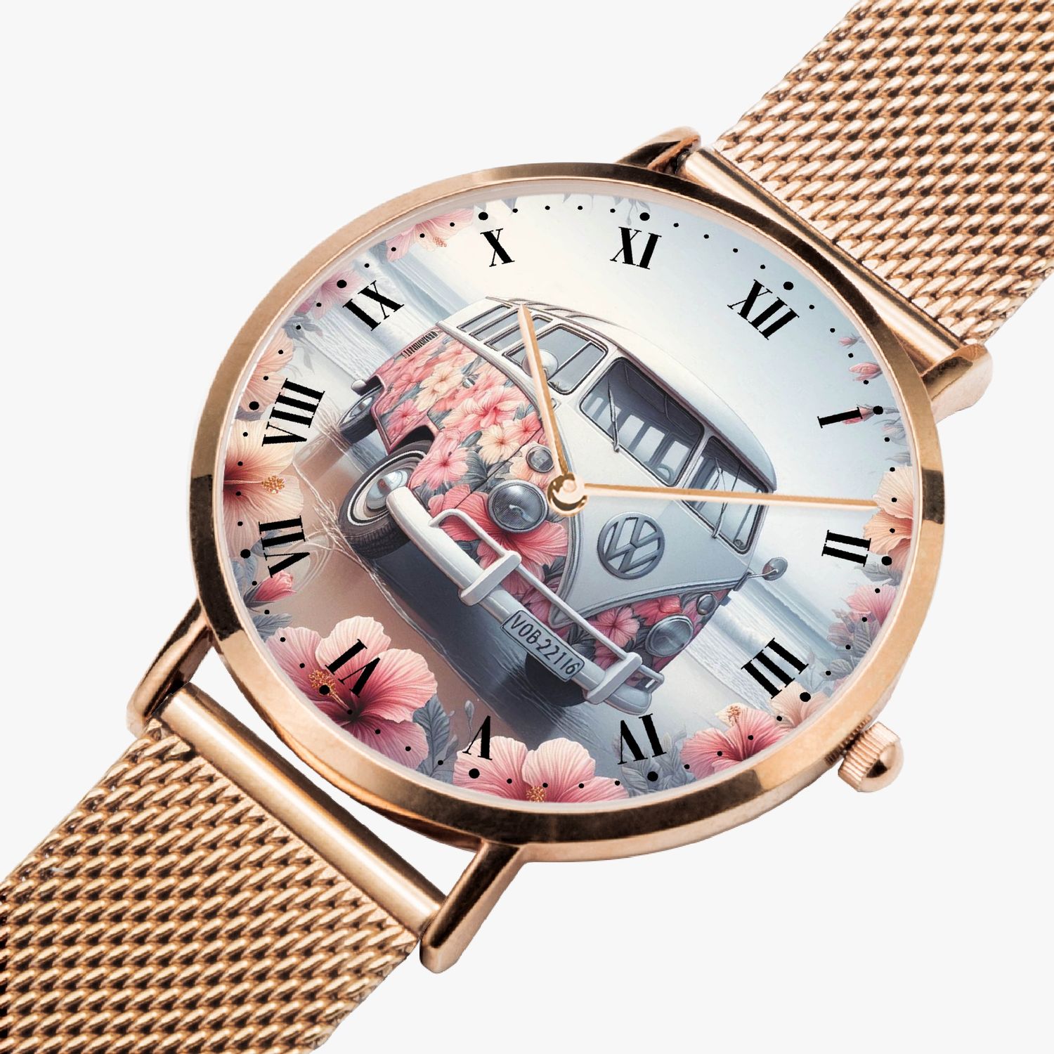 Stainless steel VW-Bulli wristwatch