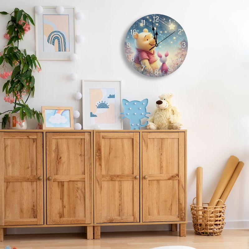 Enchanting wooden wall clock - Winnie the Pooh